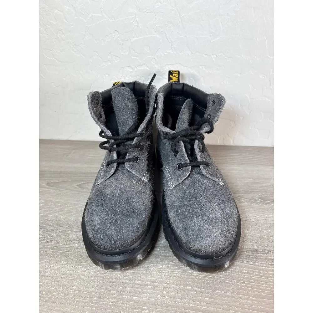 Dr.‎ Martens 939 Stonewashed Hairy Suede GUNMETAL BLACK M 6, W 7 Boots NEW RARE