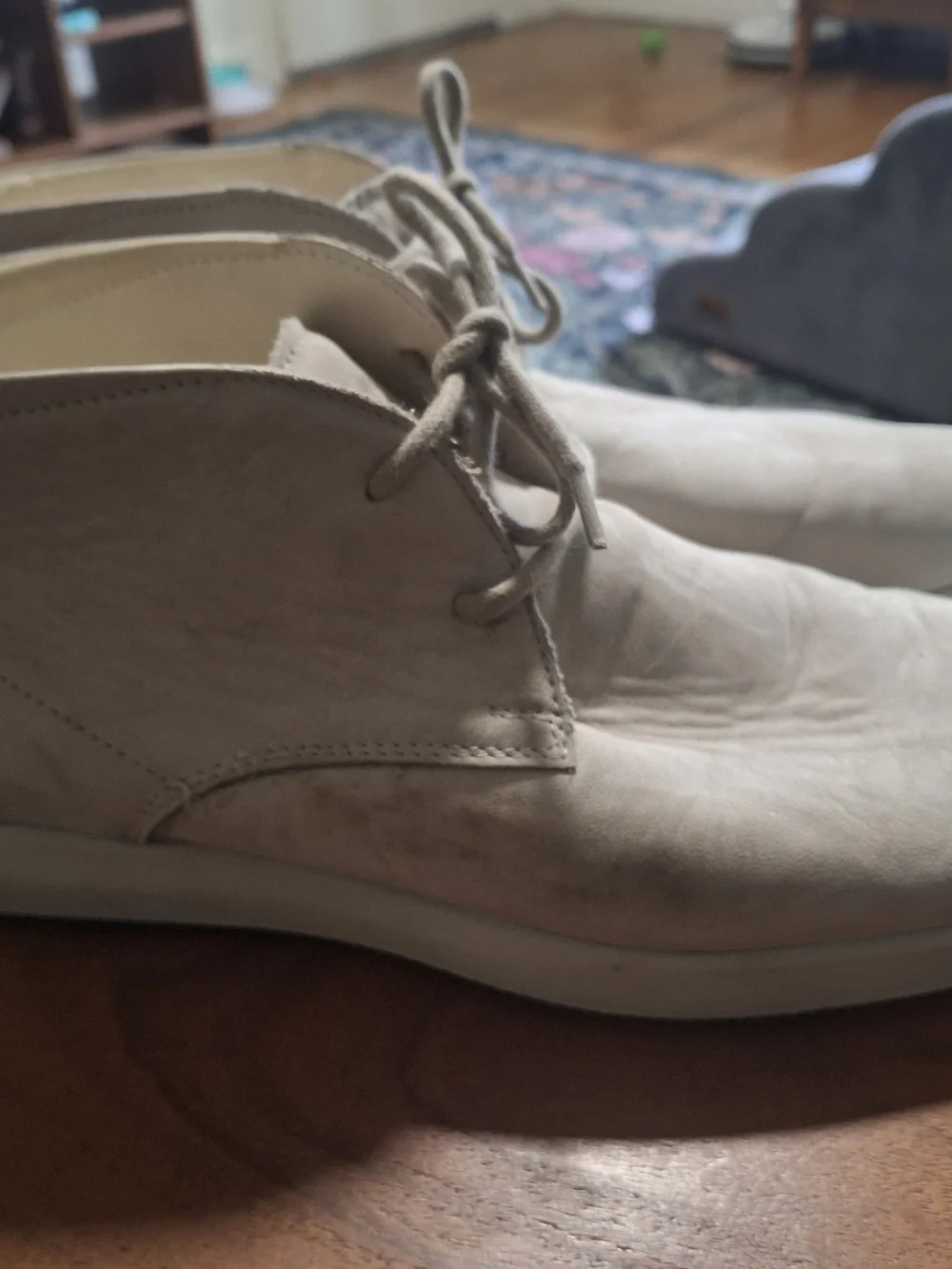 Hogan Men’s Chukka Boots in Beige Suede