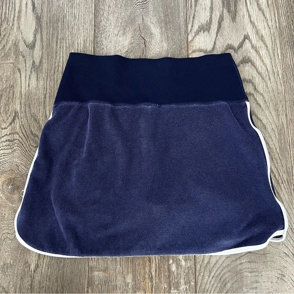 OFFLINE By AERIE High Rise Terry Cloth Skort Skirt in Navy Blue Size S