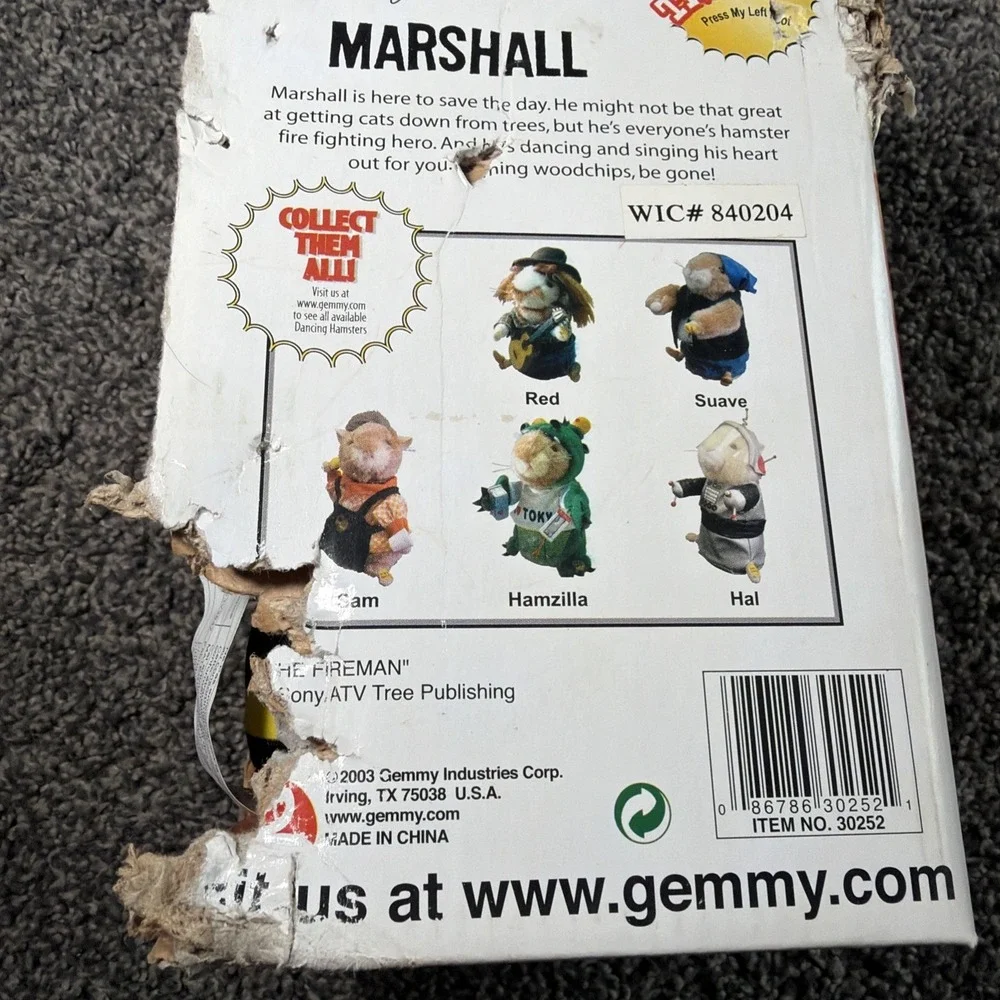 2003 Gemmy Marshall The Fireman Singing Hamster 7