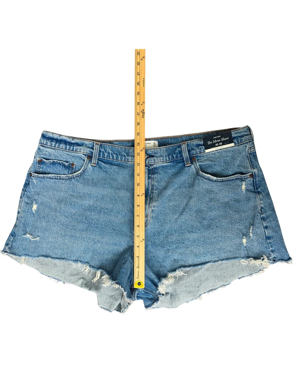 Abercrombie & Fitch Curve Love The Mom Short High Rise Distressed Denim 20