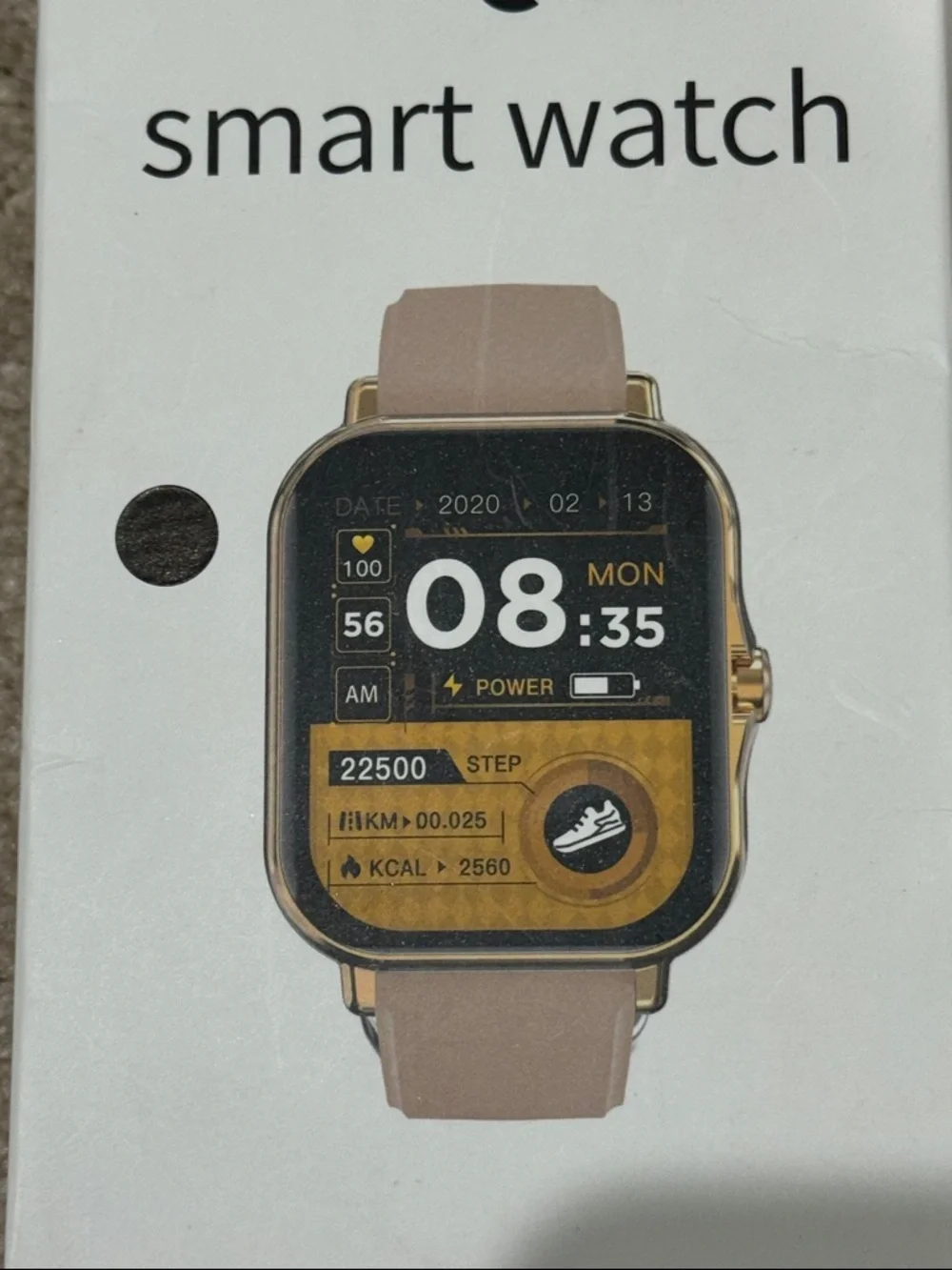 Smart Watch - Rose Gold Case with Beige Strap