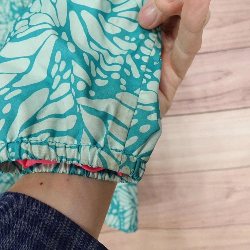 The North Face green floral