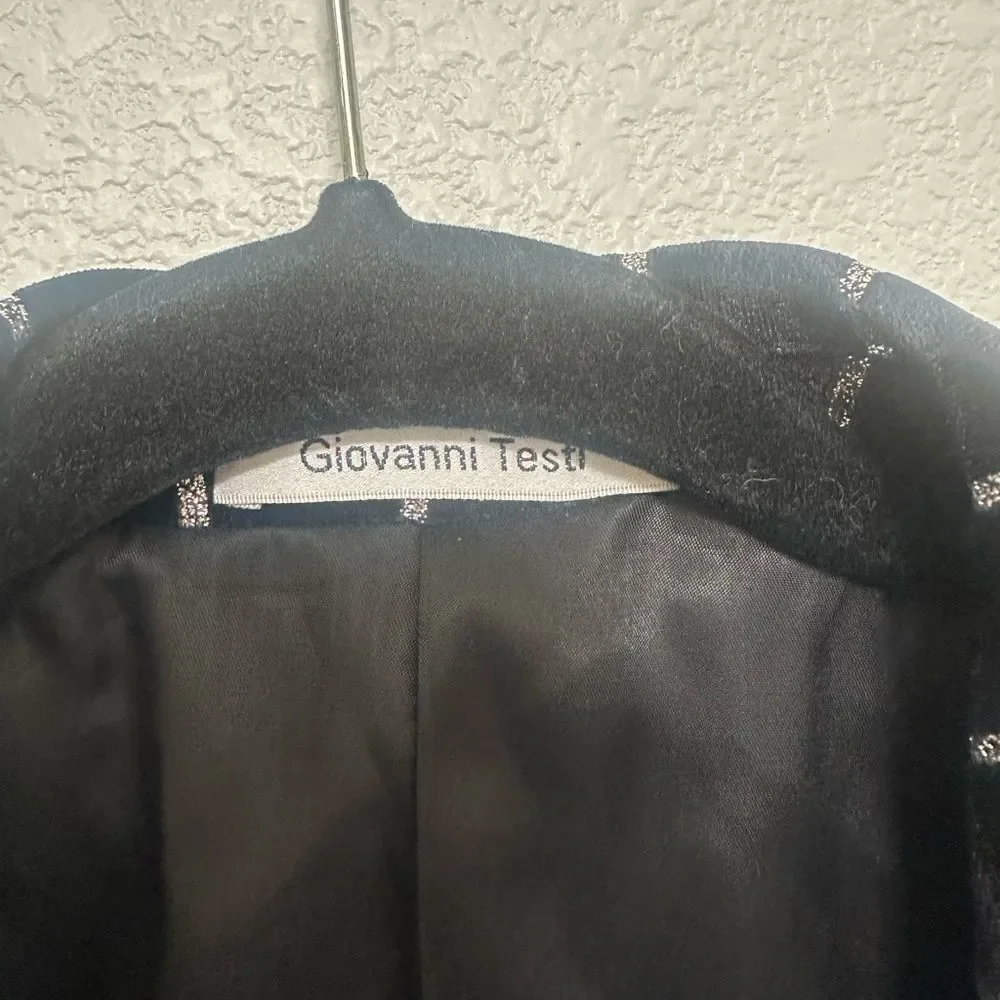 Black and Silver Striped Blazer Giovanni Testi