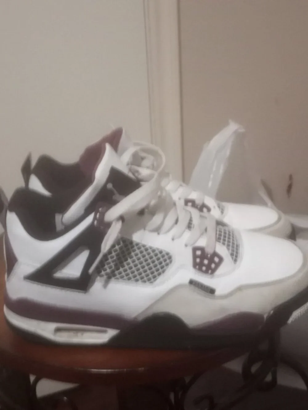 Jordan Air Jordan 4 Retro Paris Saint-Germain Bordeaux White Black Sneaker Sz 10