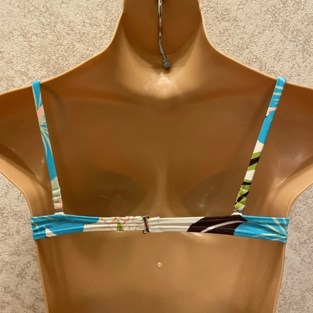 Liquid Blue Floral Bikini Top - Multicolor