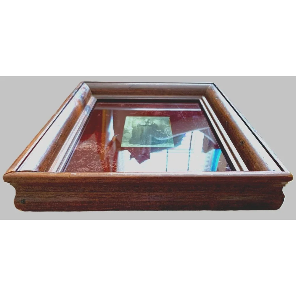 Antique Wood Picture Frame 19th Century Large Lady Photo Mount OD 10
