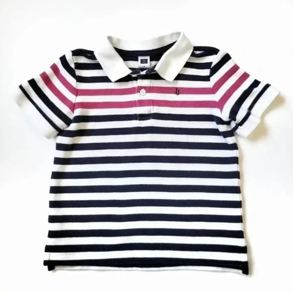 Janie and Jack Shirt size‎ 6 Navy Stripe Pink Boys