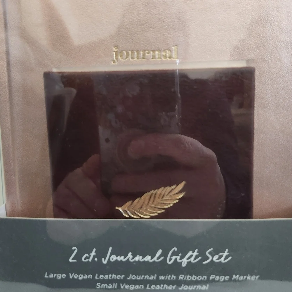 Gartner Studios Brown Rose Gold Vegan Leather Journal 2 Piece Gift Set NWT