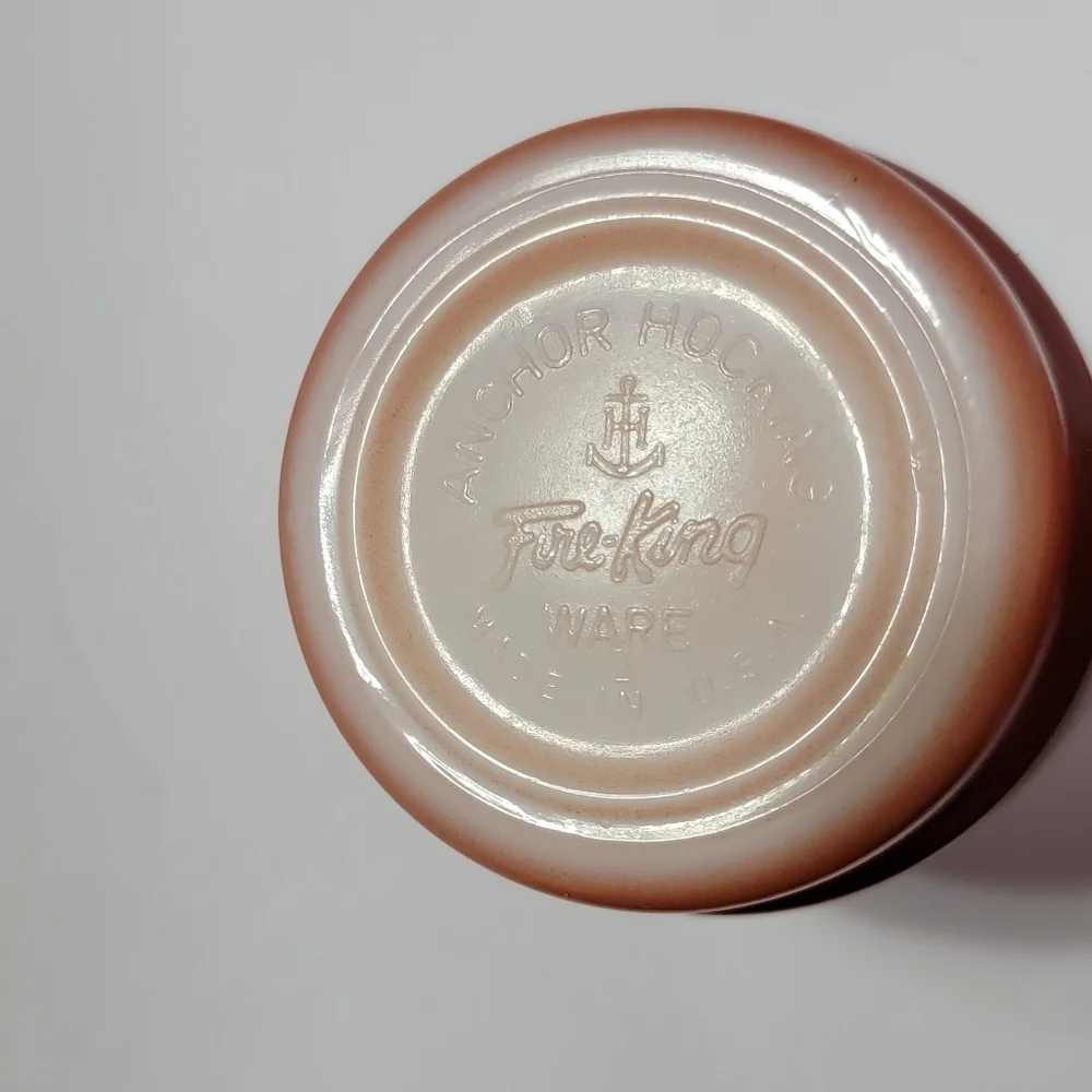 Vintage 1970s Anchor Hocking Mug Fire King Stacking Coffee‎ USA Amber Brown Rust