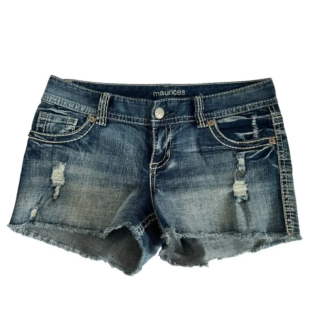 Maurices Blue Jean Cut-Off Shorts Size 9/10‎