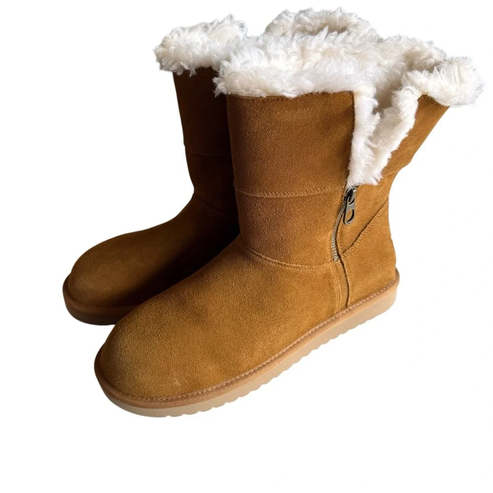 Koolaburra by UGG Women's Aribel‎ Size 11 Short Chestnut Winter Boots 1115156