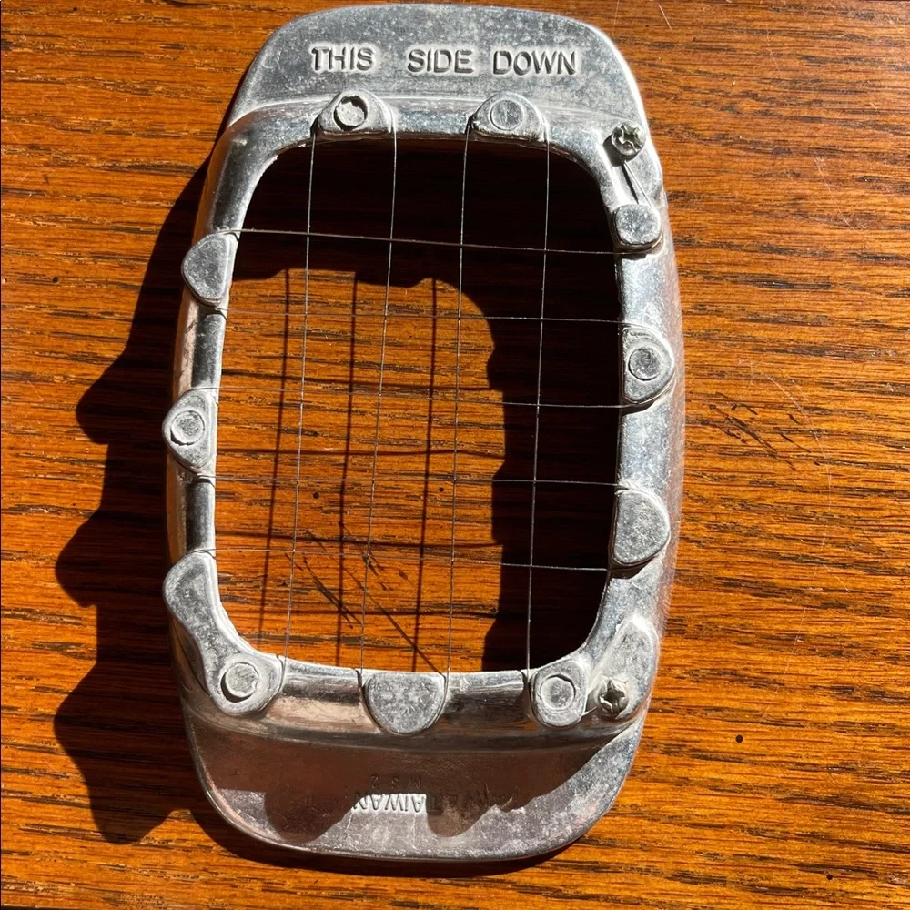 Vintage Cast Aluminum French Fry Cutter Wire Grid