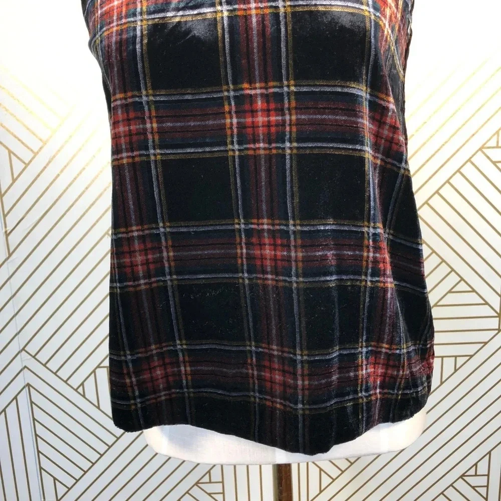 J. Crew Velvet Tank‎ Top in Stewart Tartan Plaid