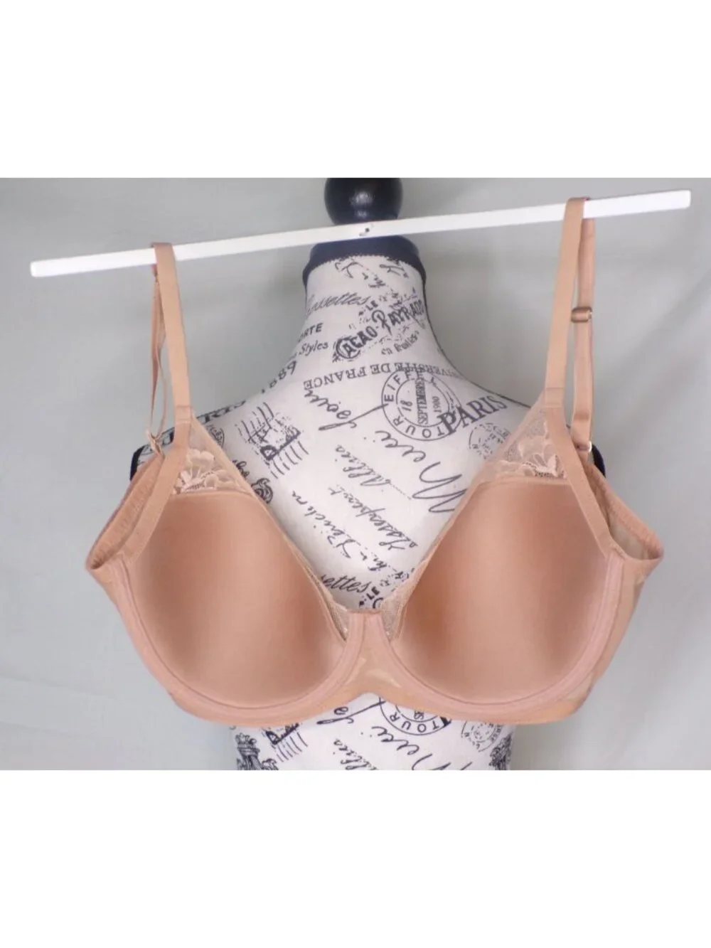 🆕NATORI Flora Lace Underwire Plunge Bra 34G Glaze Cash (Dark Beige) #721150