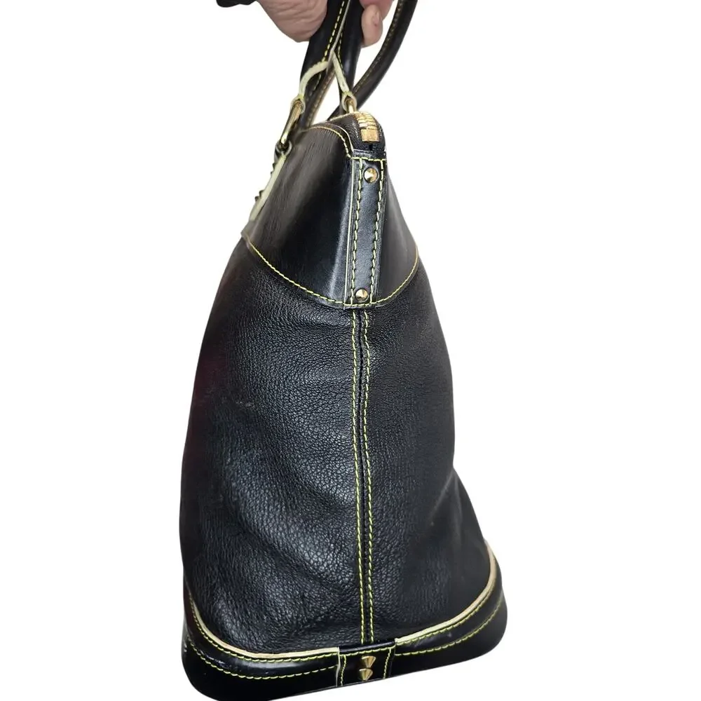 Black leather Louis Vuitton locKit bag