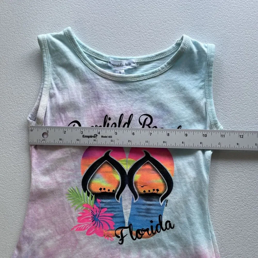 Dreamsicle Girls Dress Sz S Tye Dye T-shirt Dress With Fringe Deerfield Beach FL