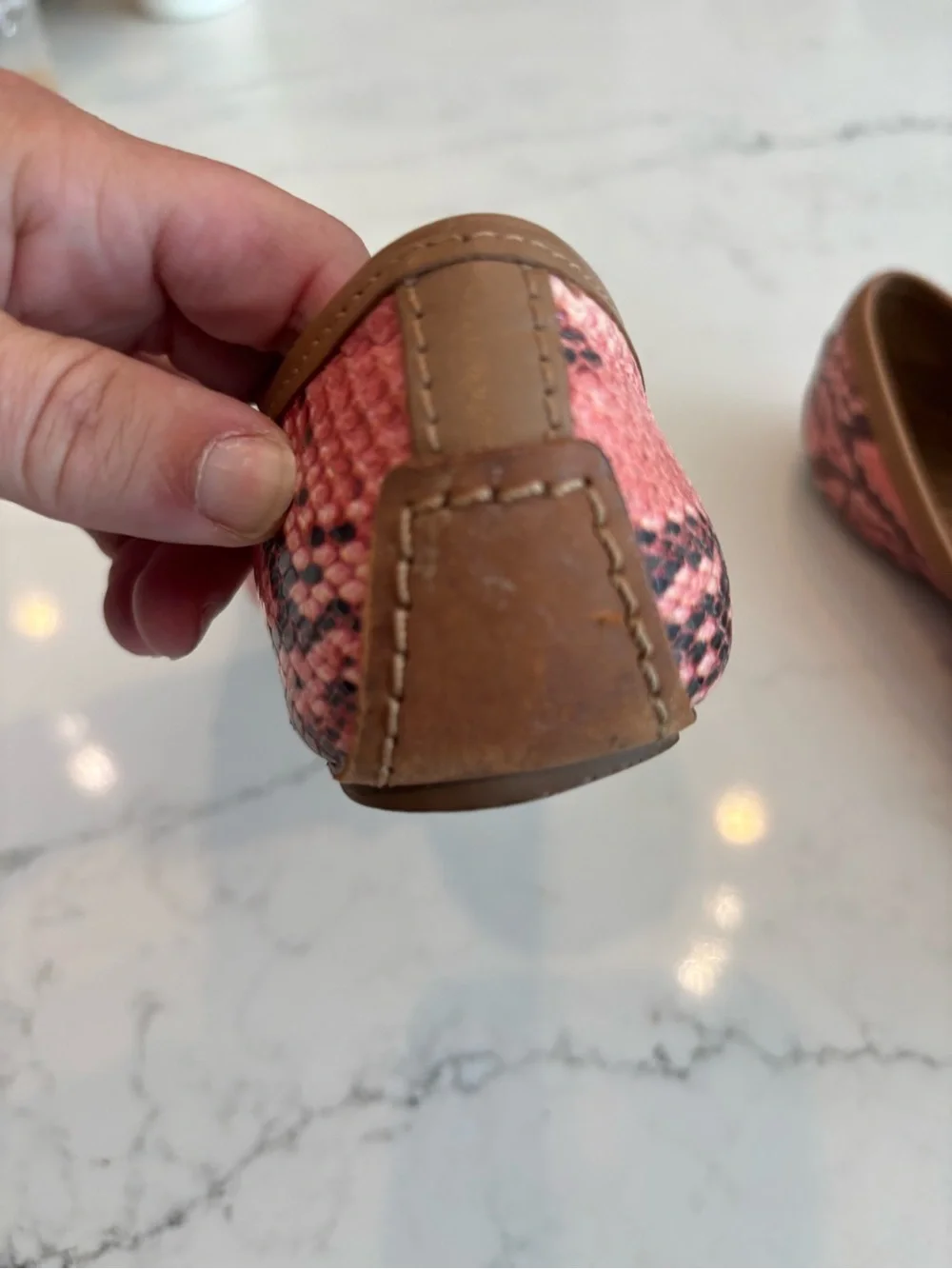 Tory Burch pink snakeskin