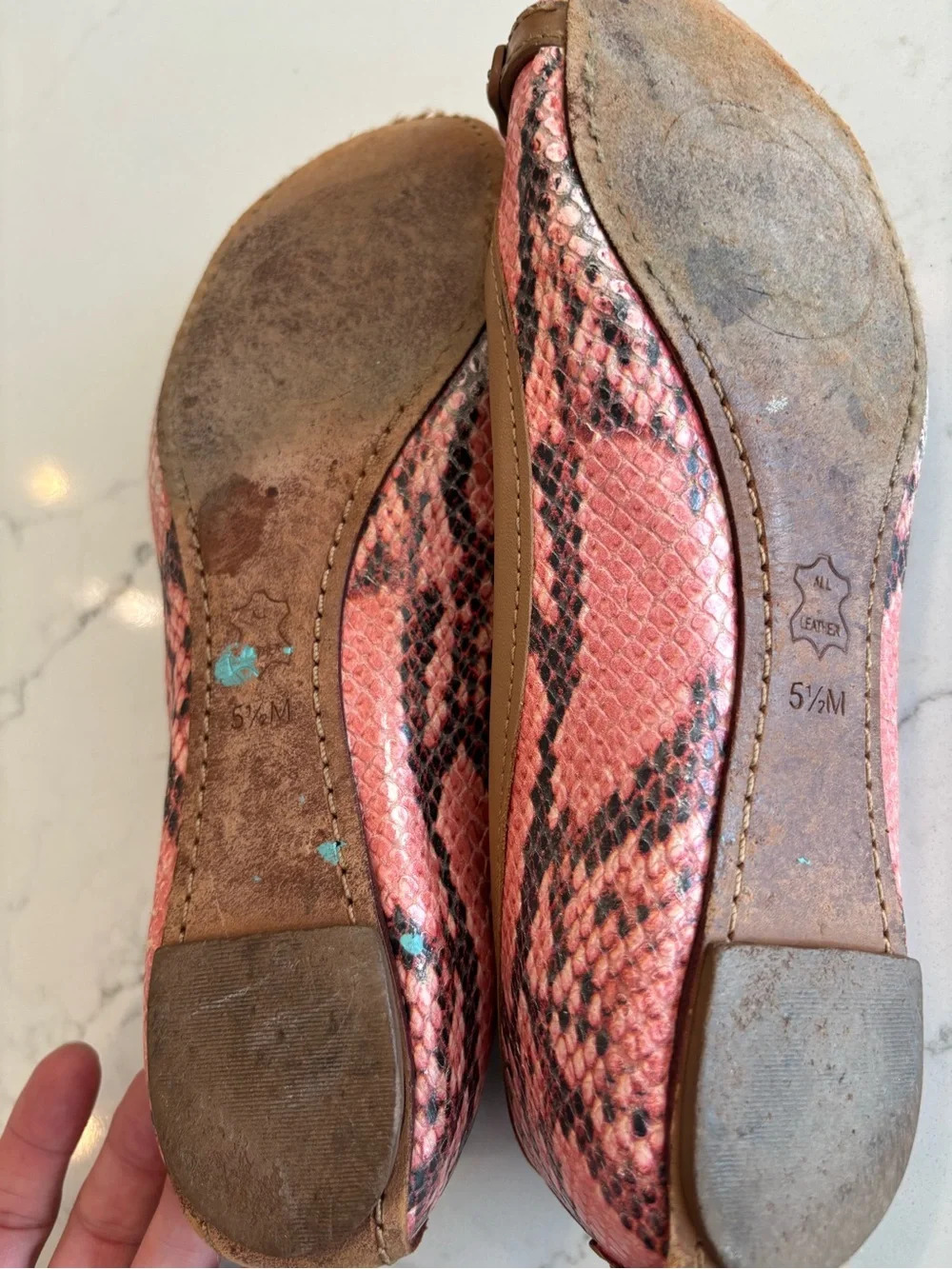Tory Burch pink snakeskin