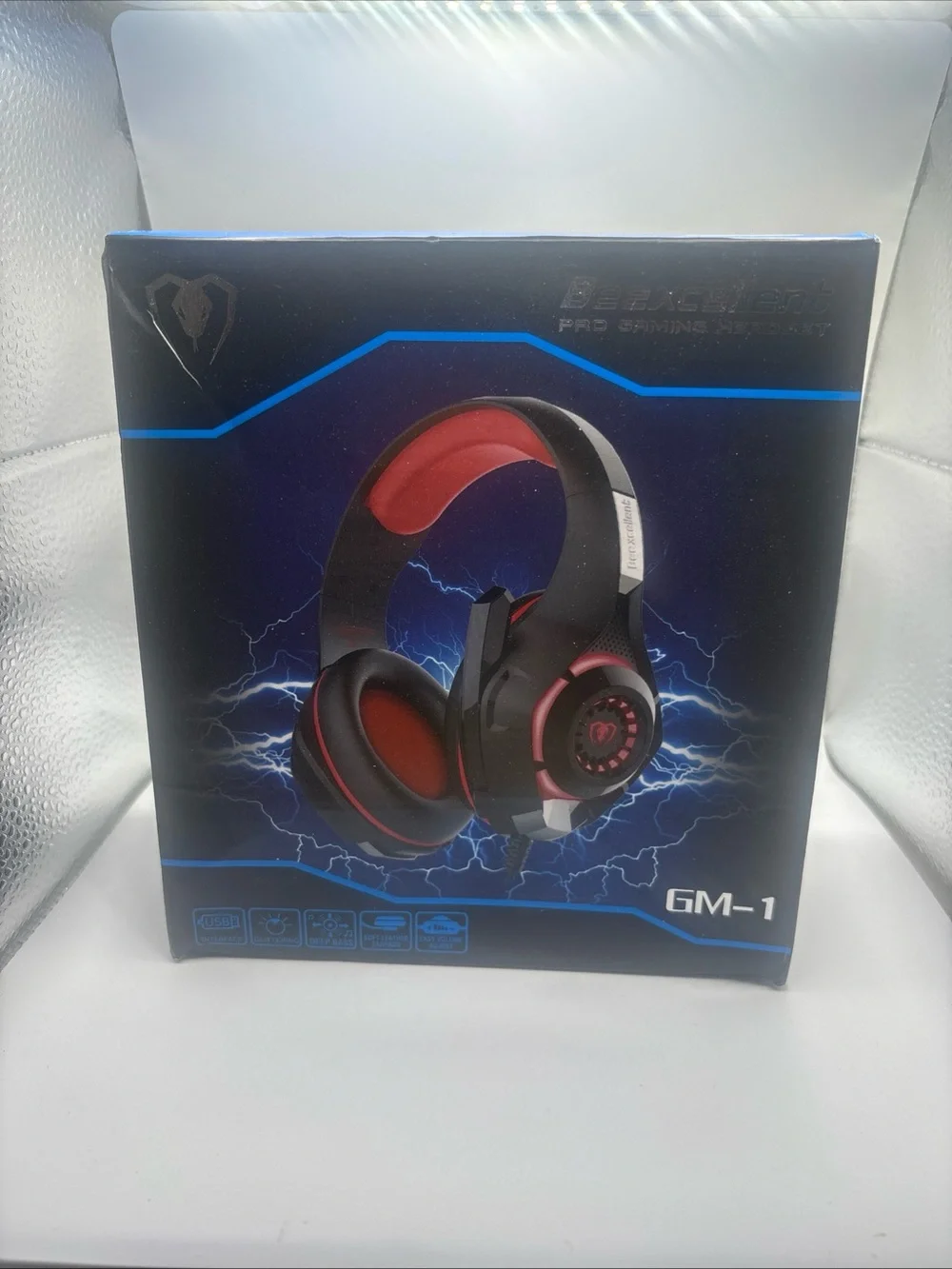 BEEXCELLENT GM-1 USB Gaming Headset NIB Black and Red