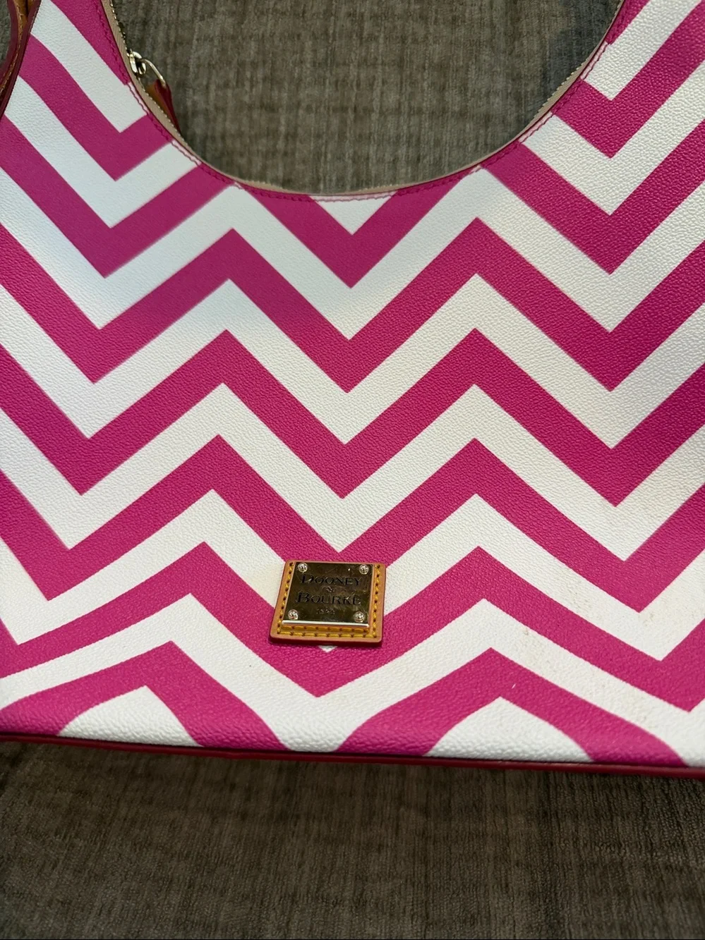 Dooney and Burke Chevron, hobo bag and pink and white zigzag