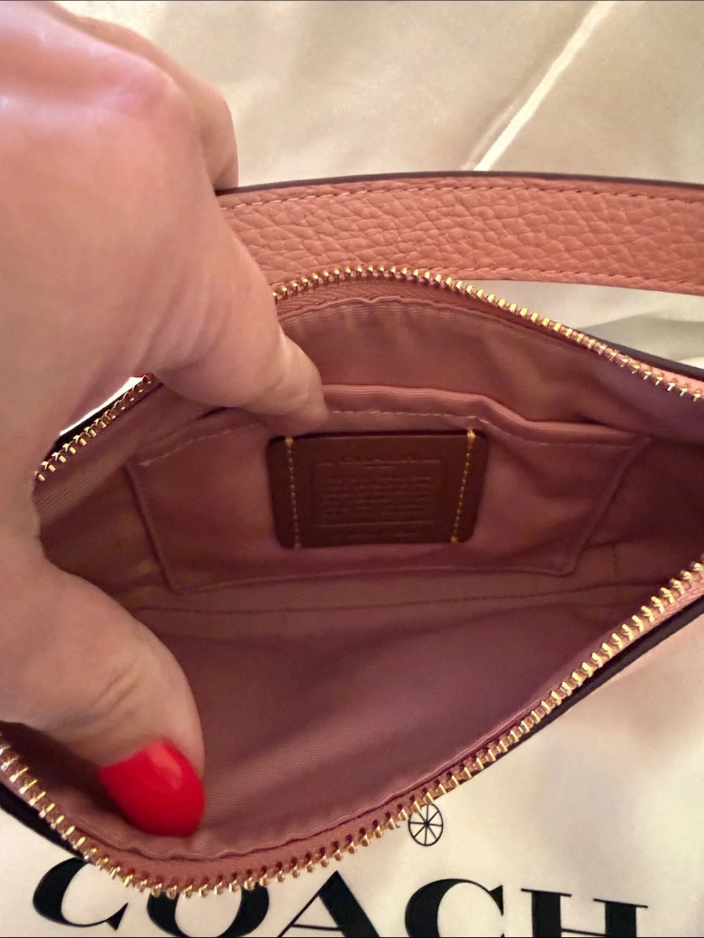 🩷COACH NWT Pink Petal Mini Payton  Leather Shoulder Bag With Gold Hardware