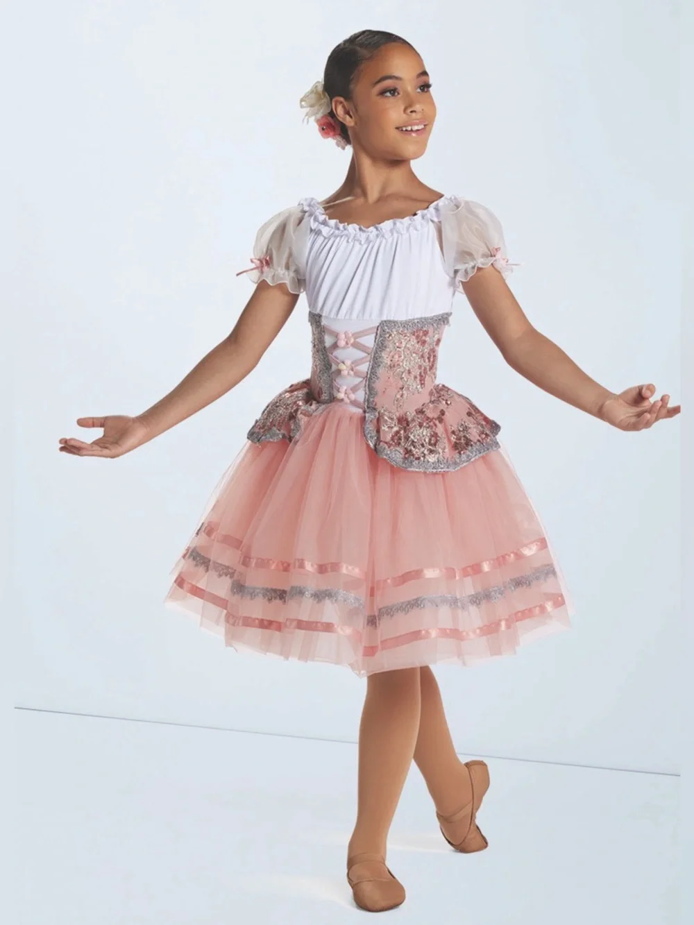 Weissman Girls’ Blush Giselle Waltz Tutu Dance Costume—10/12
