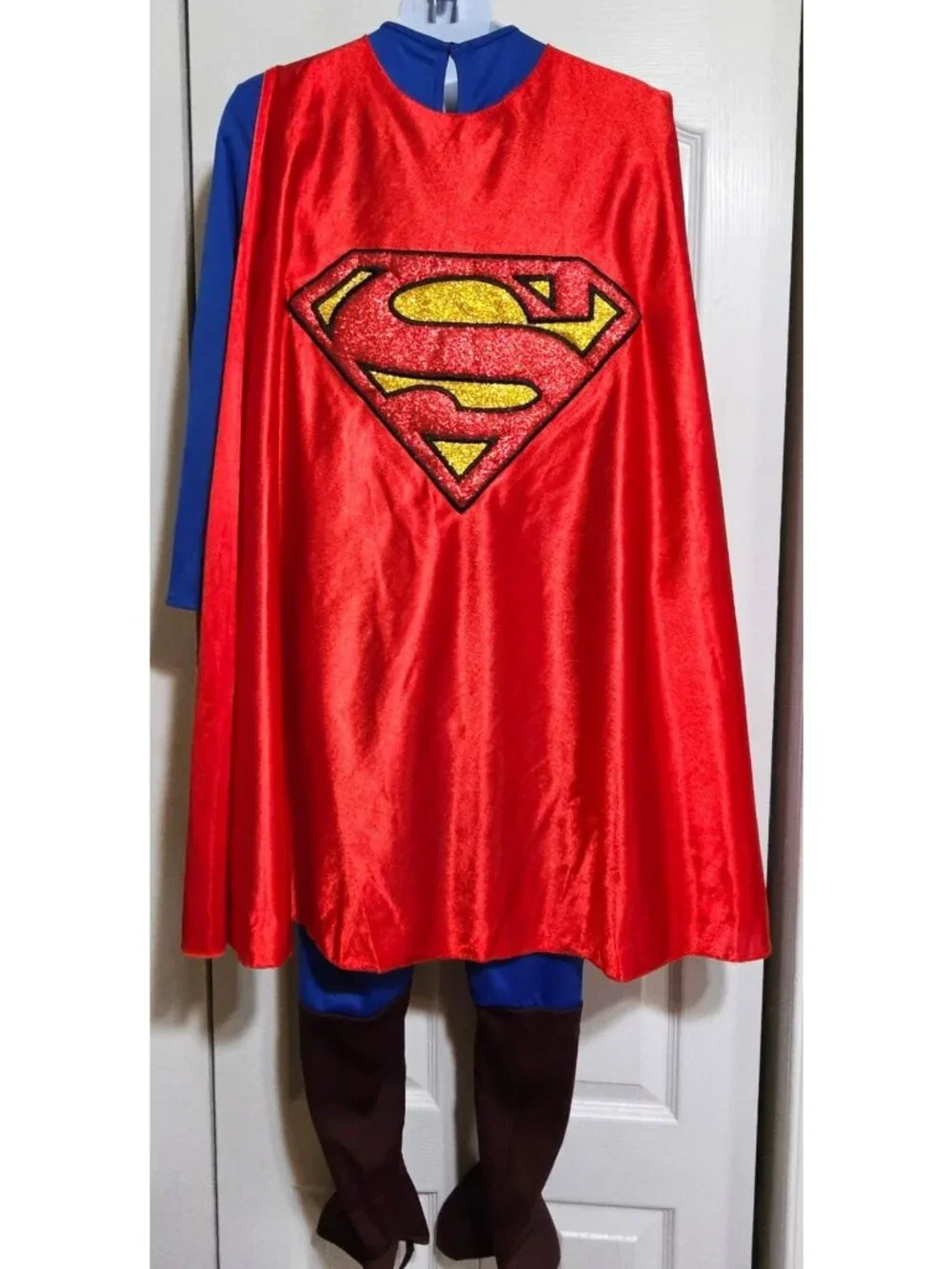 DC Superman Classic Vintage Costume Boys M 8-10 Cape Tin Wig Rubies Six Flags
