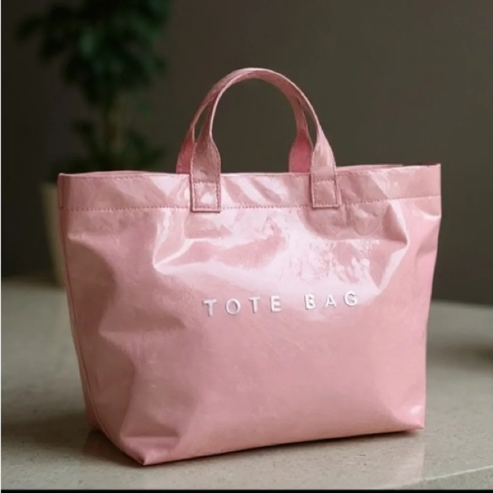 Pink Tear Resistant Paper Tote Bag Large‎ Lightweight Brand New