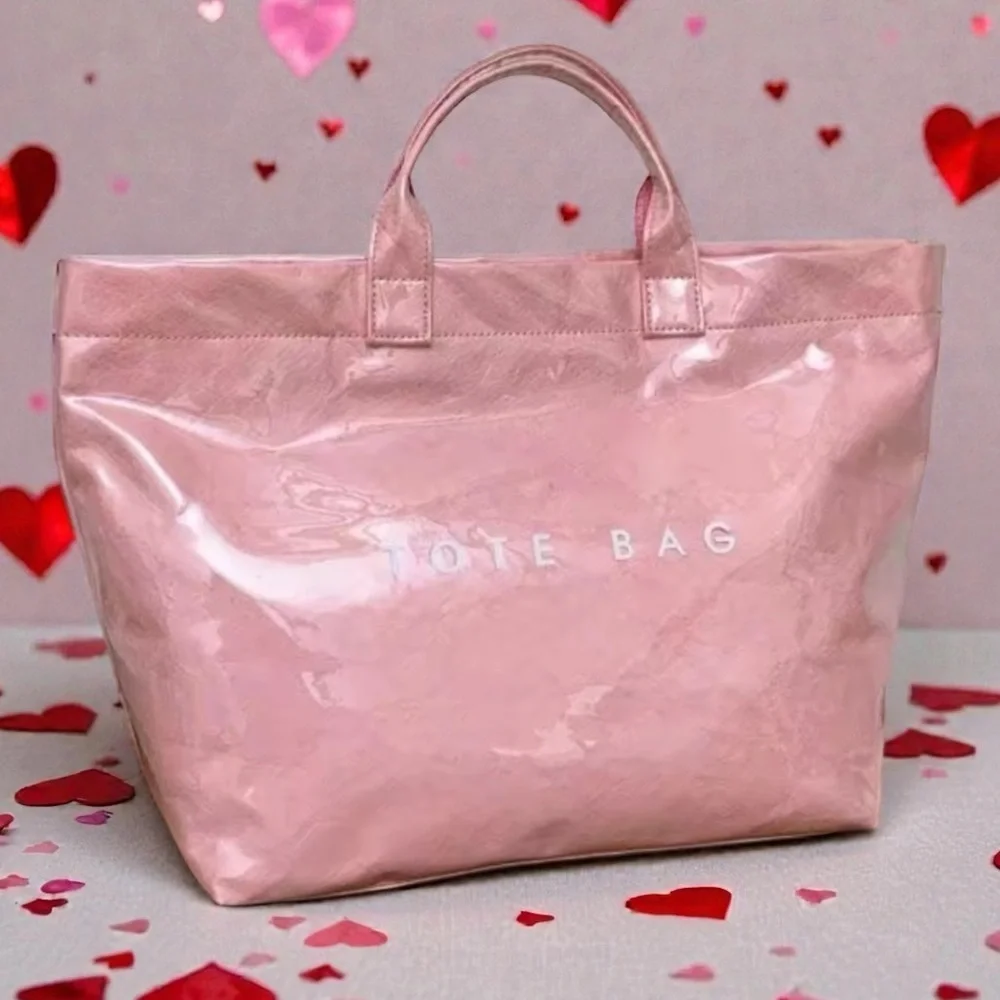 Pink Tear Resistant Paper Tote Bag Large‎ Lightweight Brand New