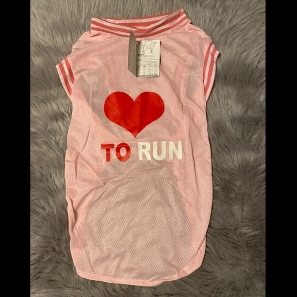 Casual Cannie Dog Clothes Pink‎ Love To Run Jersey Size XL Shirt