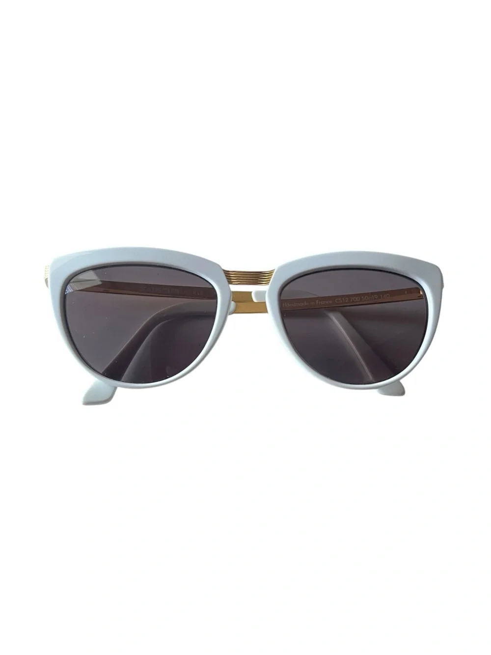 Beausoleil Paris White & Gold Metal Sunglasses Frames Only