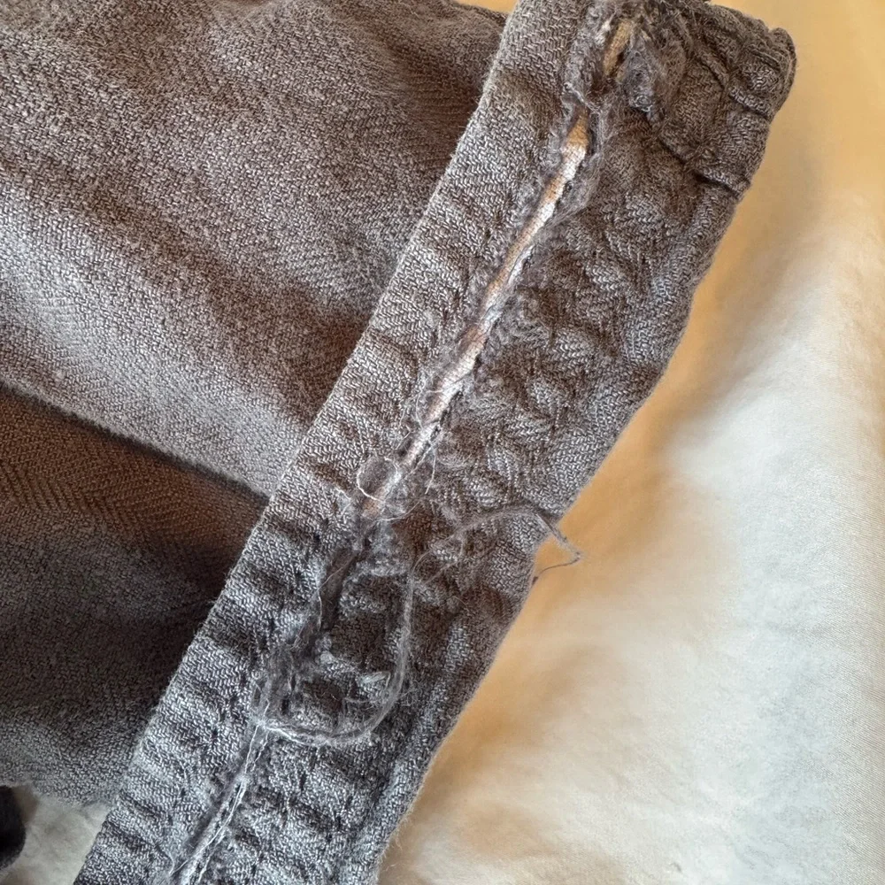 Abercrombie & Fitch Rustin Athletic Slim 100% Linen Pants Grey 30x30