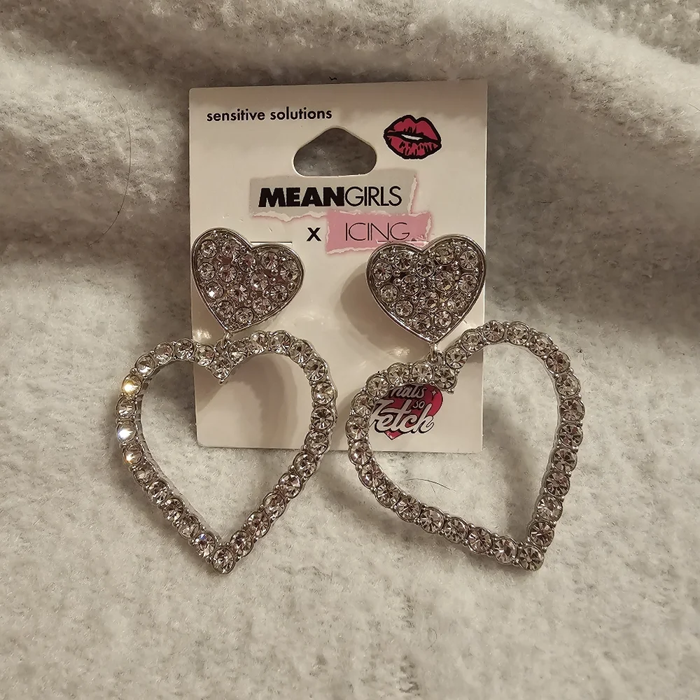 Mean Girls x Icing Giant Heart Post and Dangle Earrings