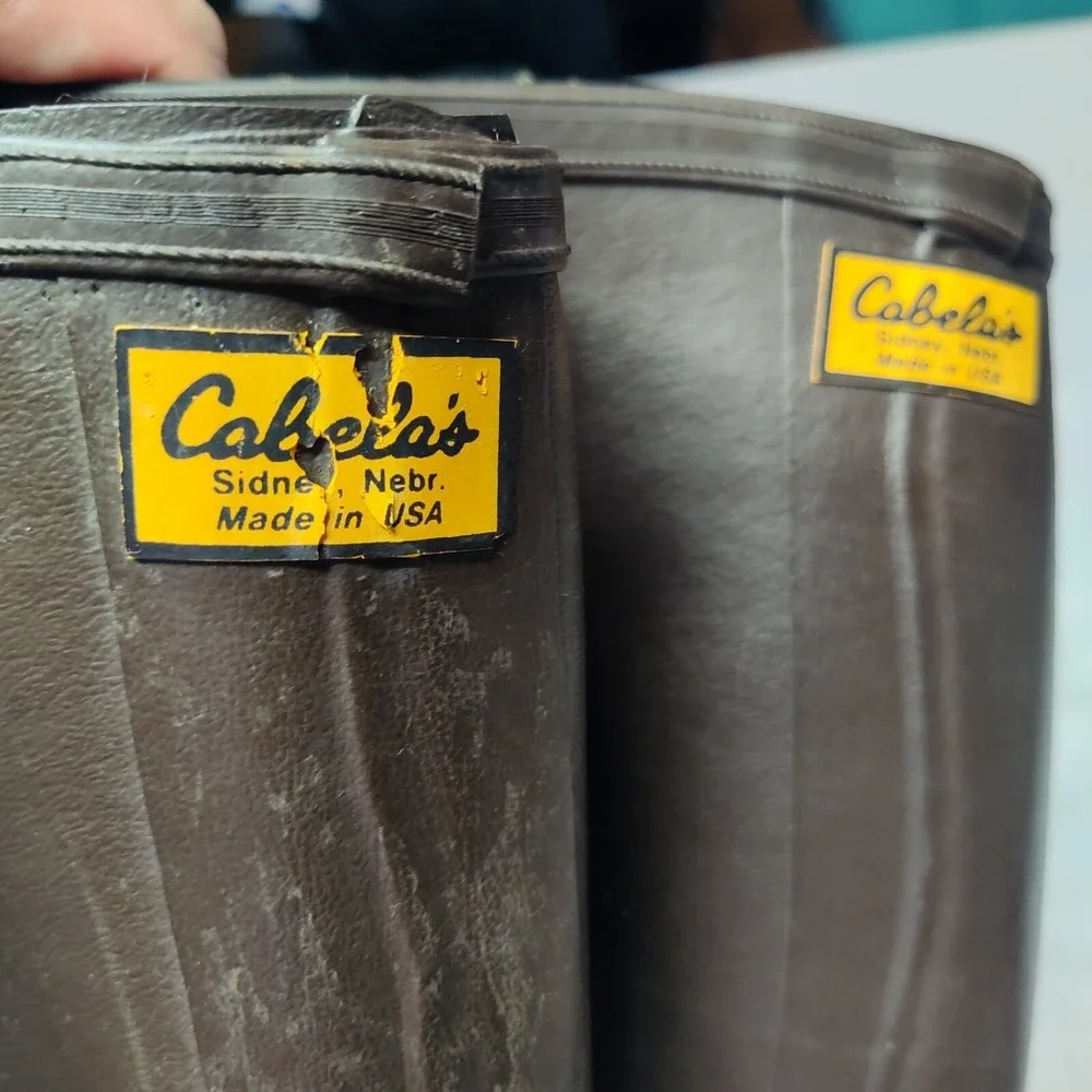 VTG Cabelas Men‎ Size 7 Steel Shank Waterproof Rain Brown Boots Made In USA