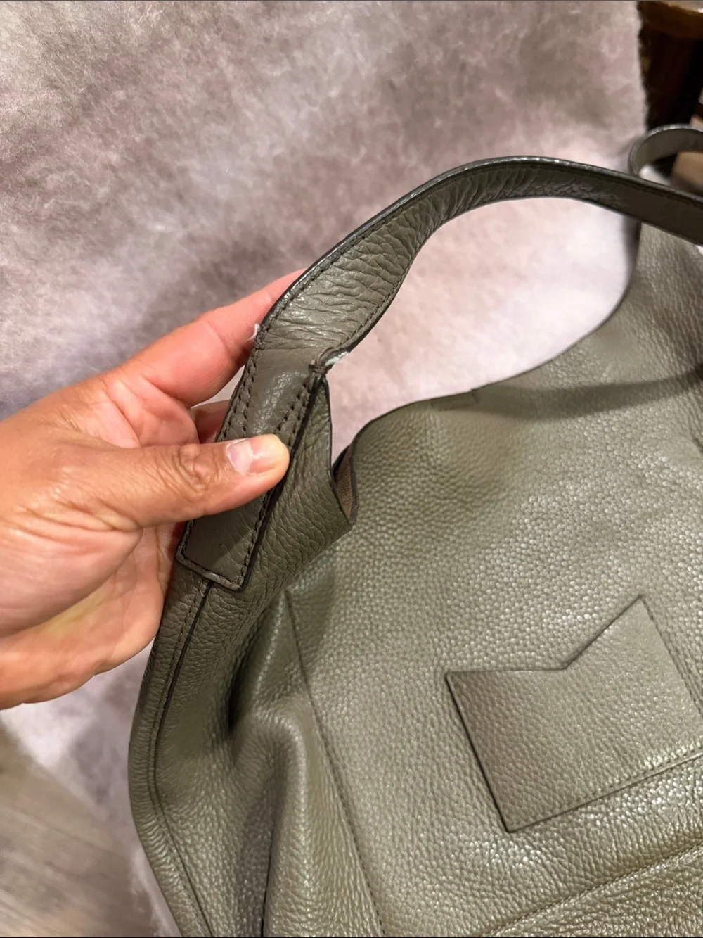 Michael Kors Pebbled Olive Shoulder Hobo Bag