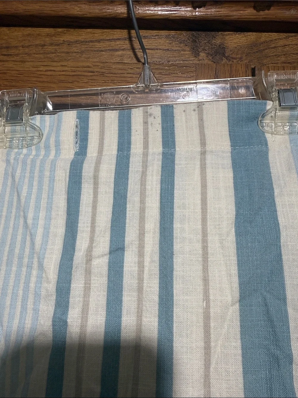 Blue and White Striped 100% cotton bathroom shower curtain