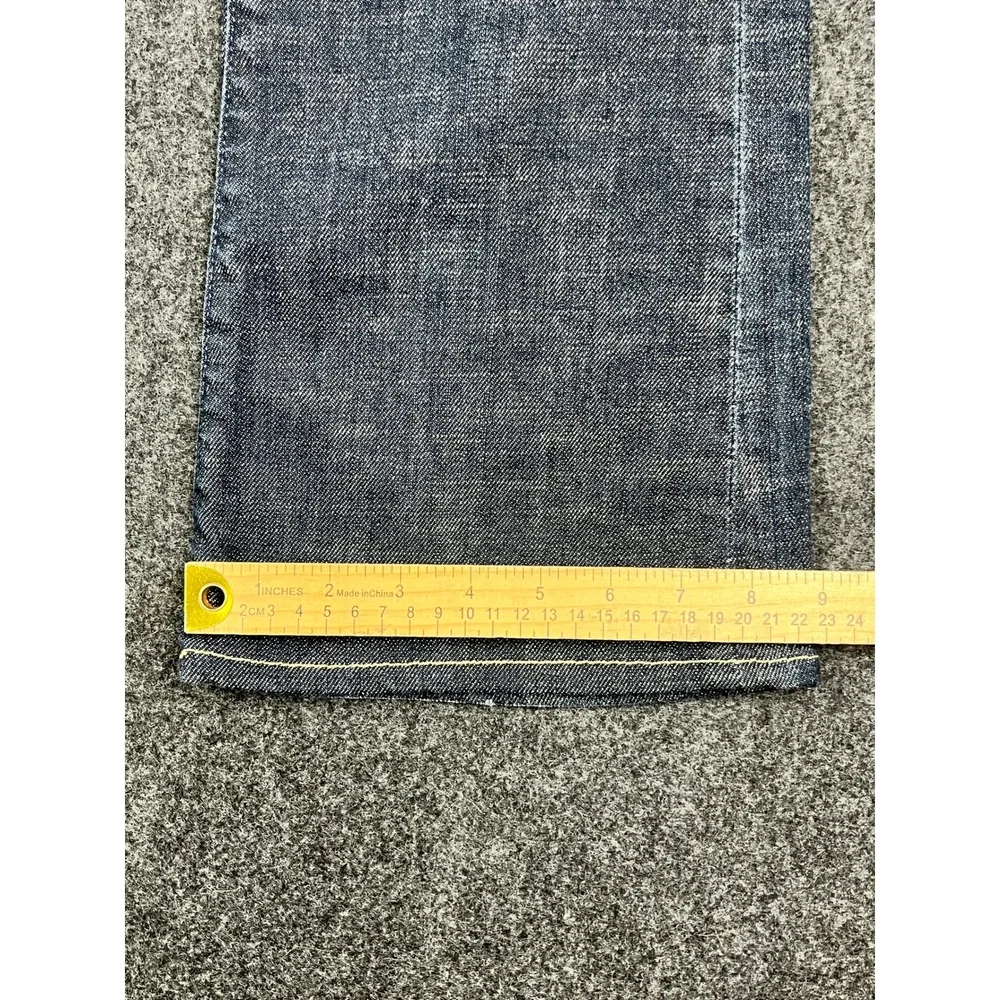Vtg Y2K 7 For All Mankind Flare Jeans Womens 26 Dark Wash Low Rise Made USA Fade