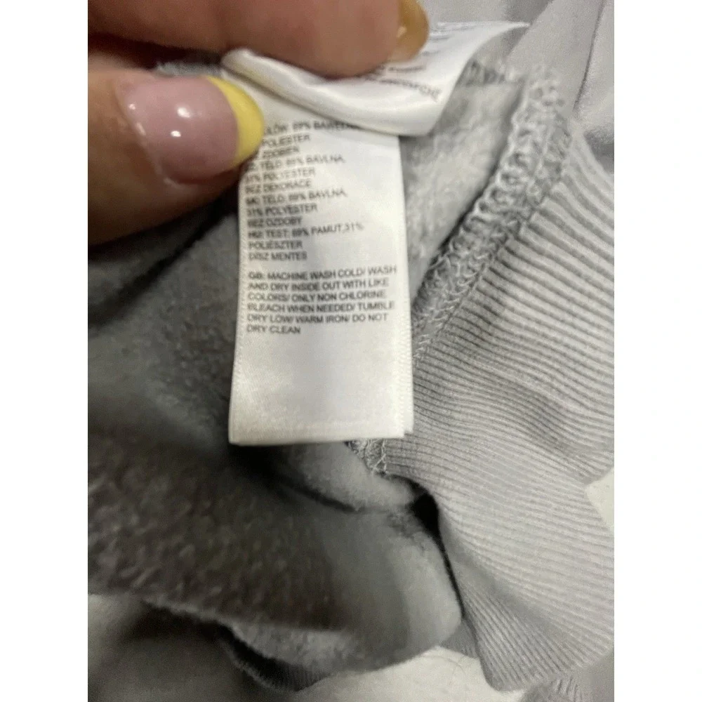 The North Face Hoodie Mens Small Gray Pullover Logo Sweatshirt