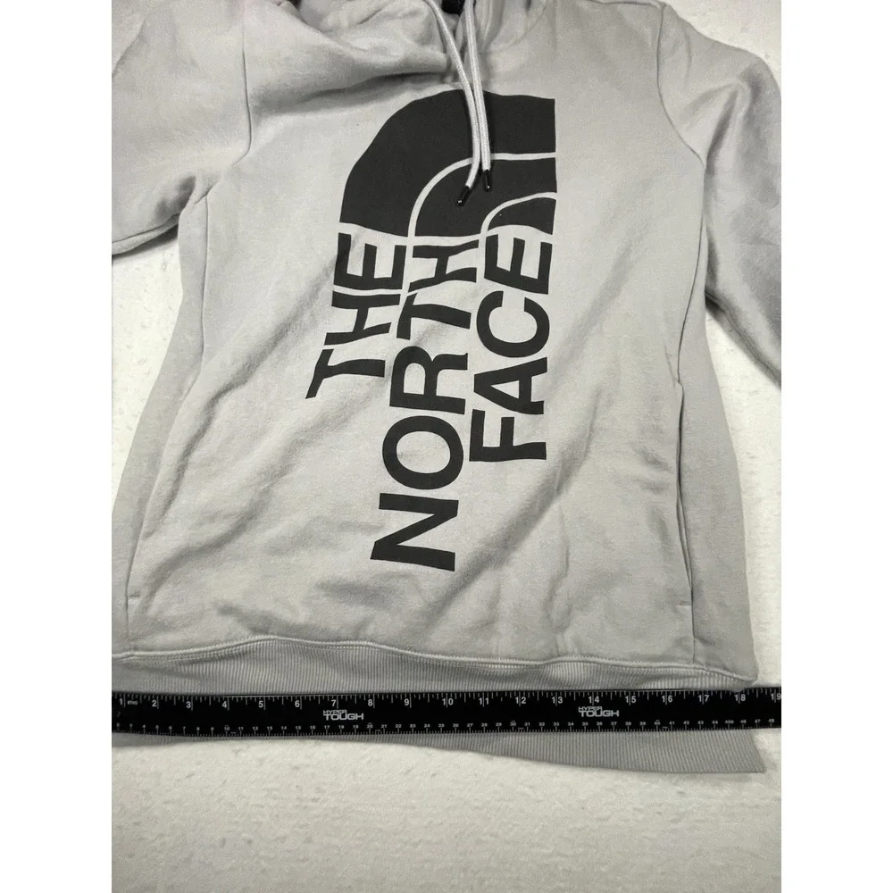 The North Face Hoodie Mens Small Gray Pullover Logo Sweatshirt