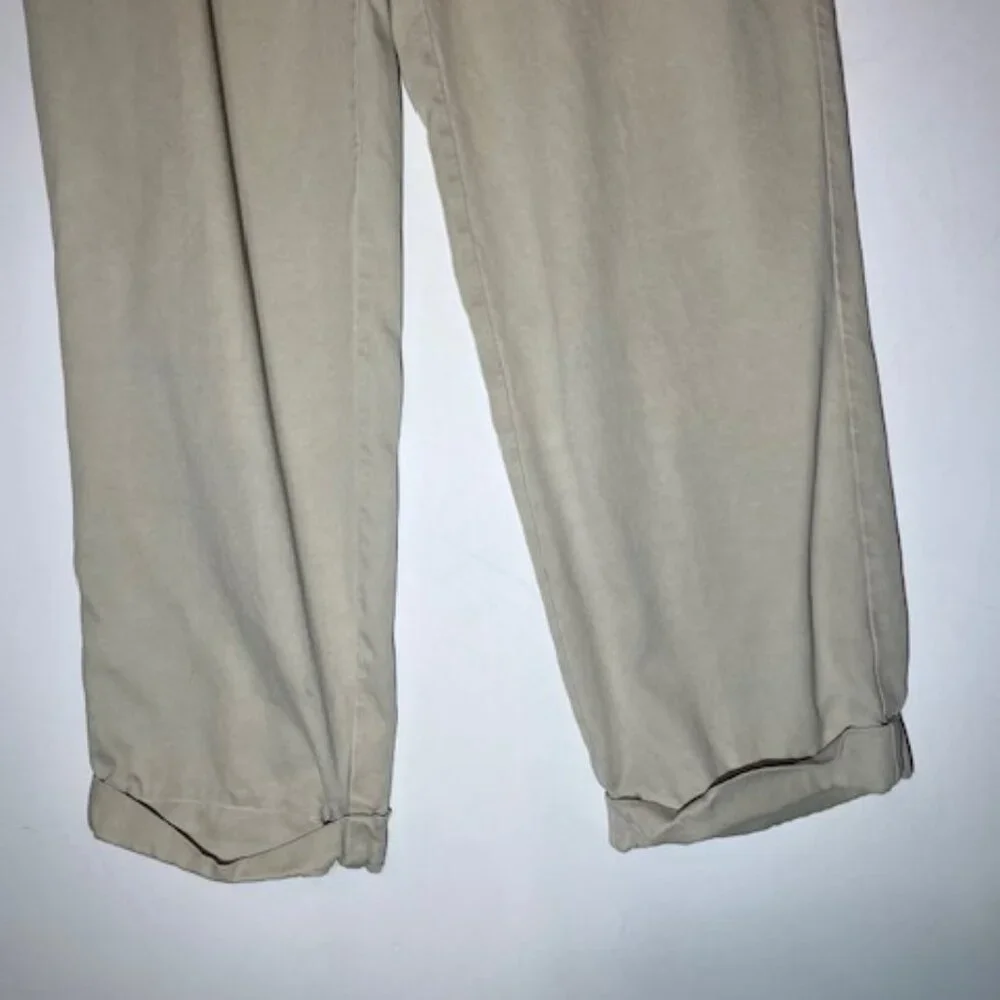Tommy Bahama Men's Khaki Pleated Soft Beach 100% Silk Trouser Pants Sz W 36 L 34
