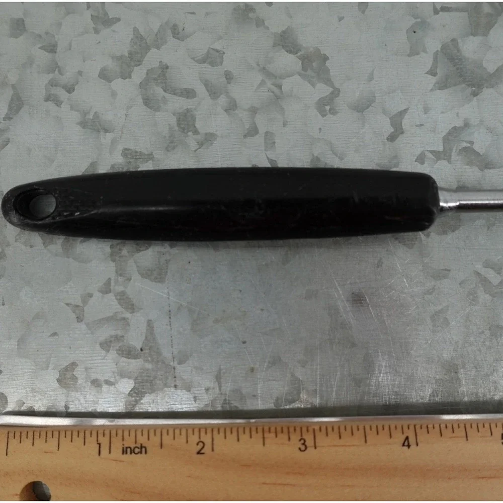 Vintage Ekco Kitchamajig‎ Slotted Spatula Strainer Black Handle Chromium Plated