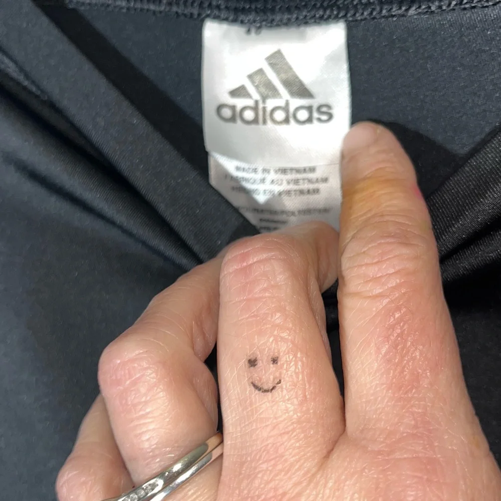 Adidas Kids Black Leggings‎ with White Accents