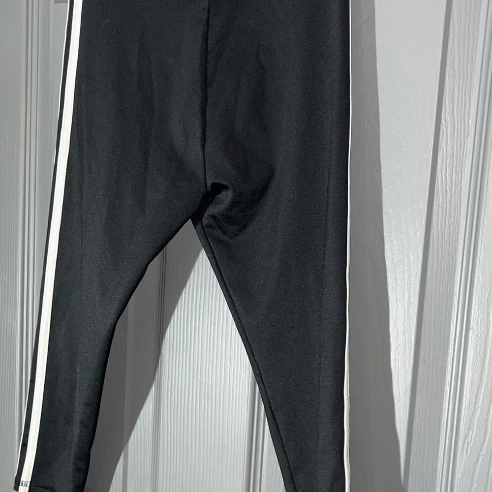 Adidas Kids Black Leggings‎ with White Accents