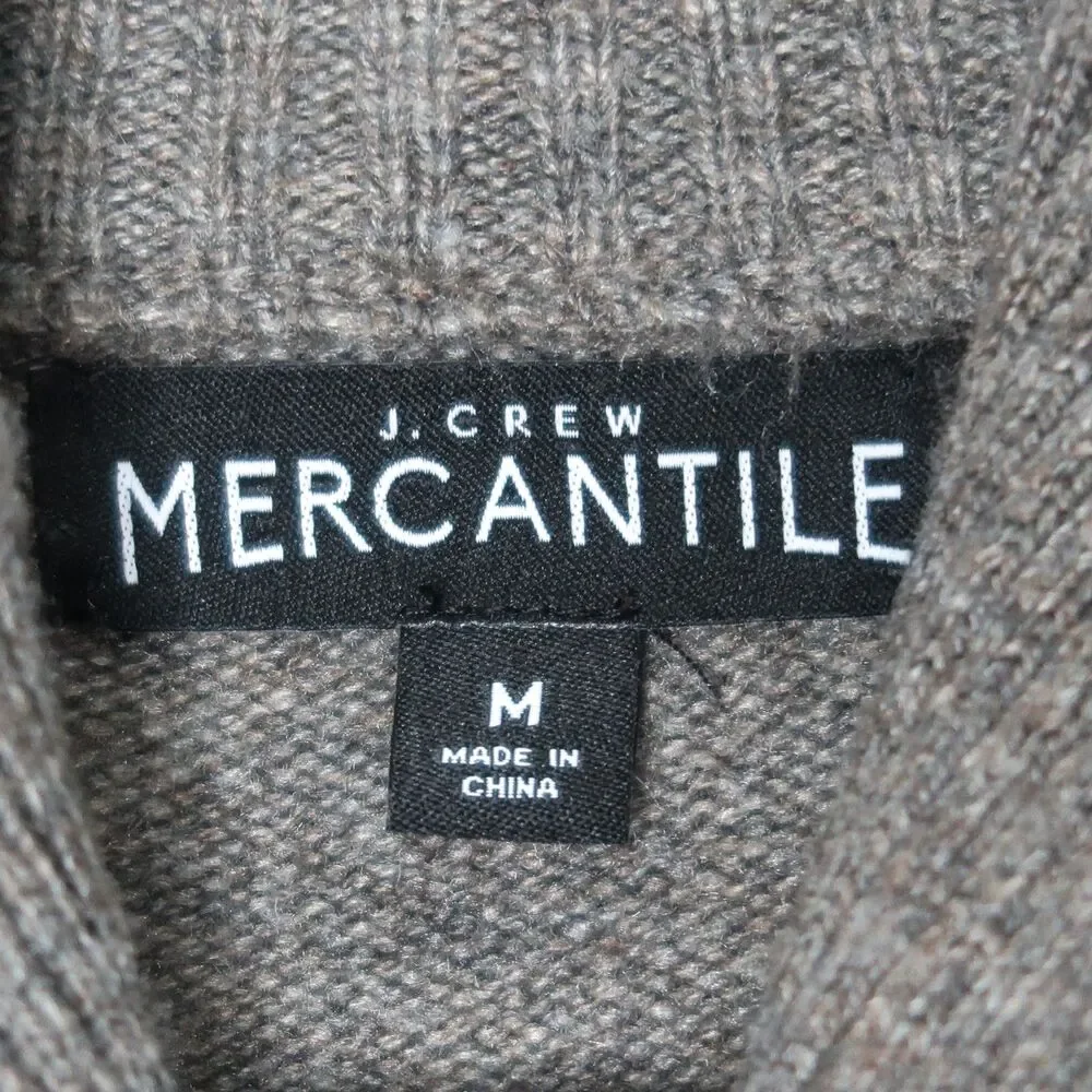 J.Crew Mercantile Mens Sweater Medium‎ Brown Lambs Wool Academia Preppy