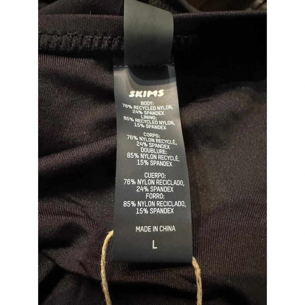 SKIMS Swim Monokini Onyx Black Cut Out Racerback One Piece Large NEW
