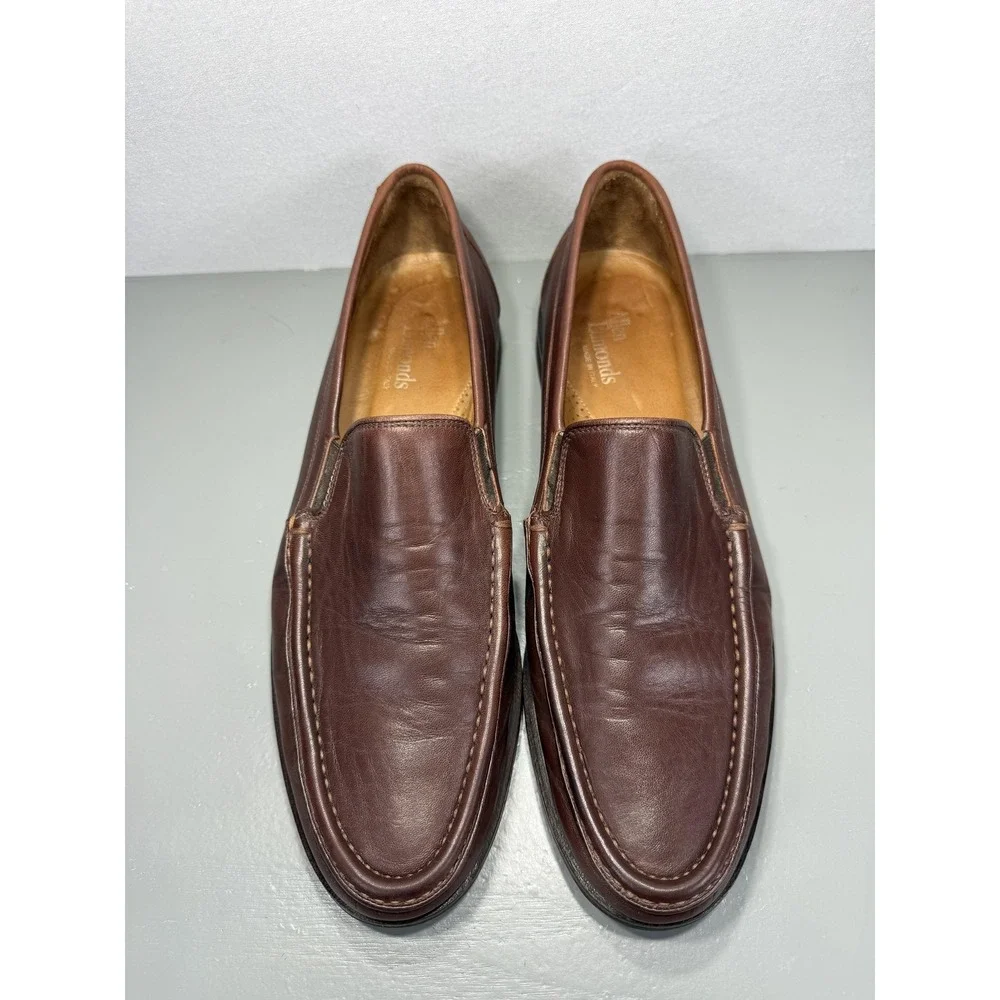 Allen Edmonds Shoes Mens Size‎ 11.5 B Brown Ancona Leather Loafers Made Italy