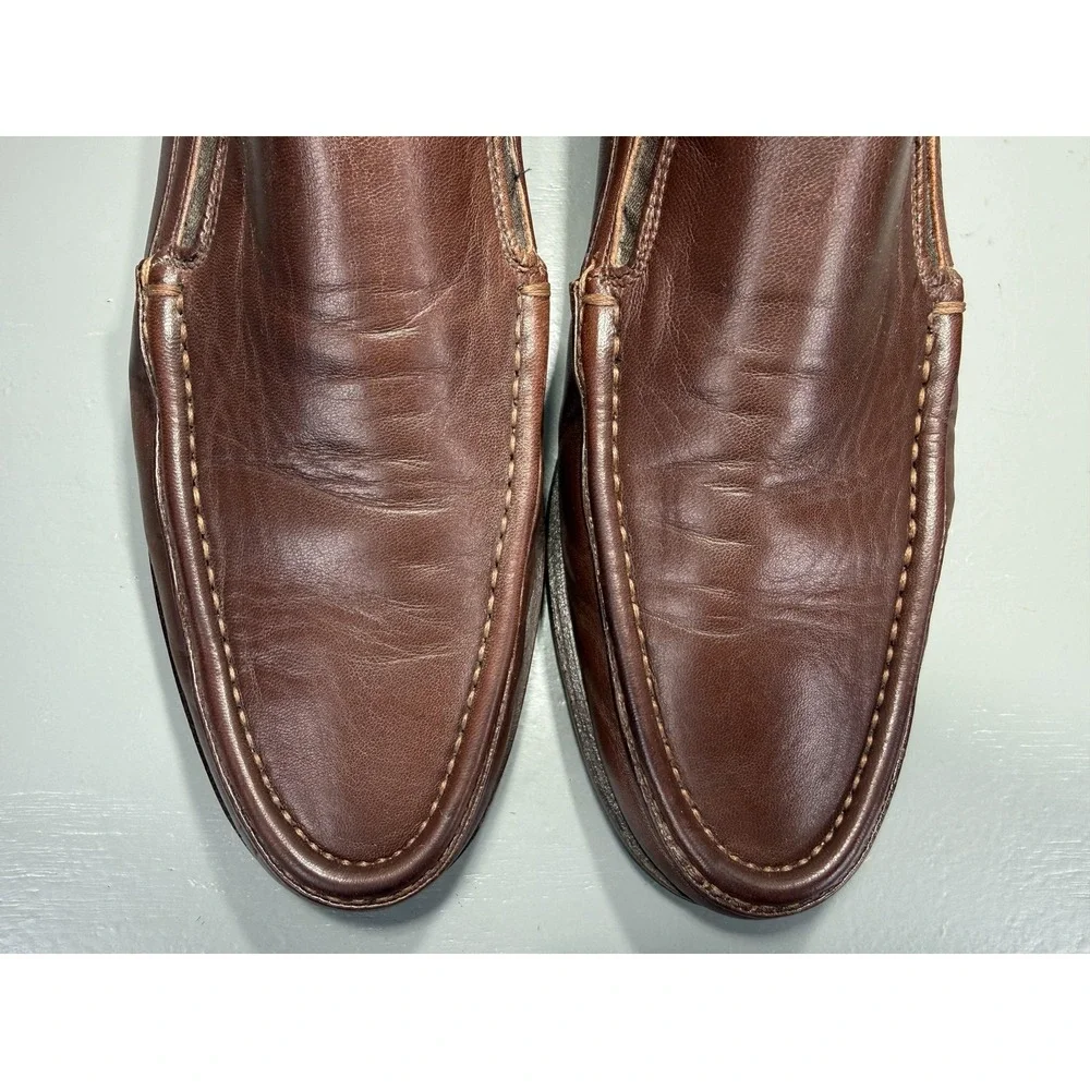 Allen Edmonds Shoes Mens Size‎ 11.5 B Brown Ancona Leather Loafers Made Italy