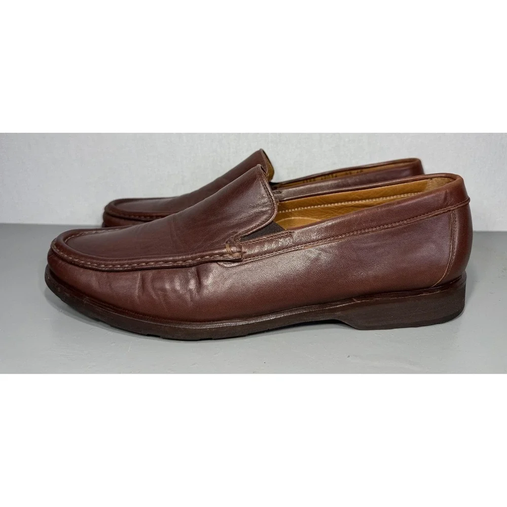 Allen Edmonds Shoes Mens Size‎ 11.5 B Brown Ancona Leather Loafers Made Italy
