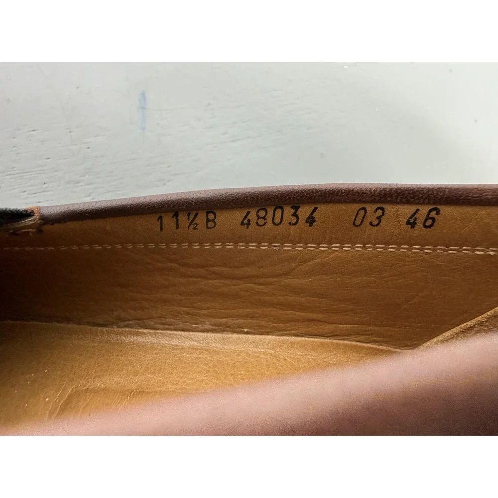Allen Edmonds Shoes Mens Size‎ 11.5 B Brown Ancona Leather Loafers Made Italy